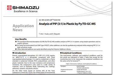 Analysis of PIP (3:1) in Plastic by Py/TD-GC-MS